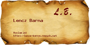 Lencz Barna névjegykártya