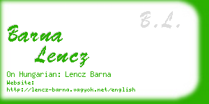 barna lencz business card